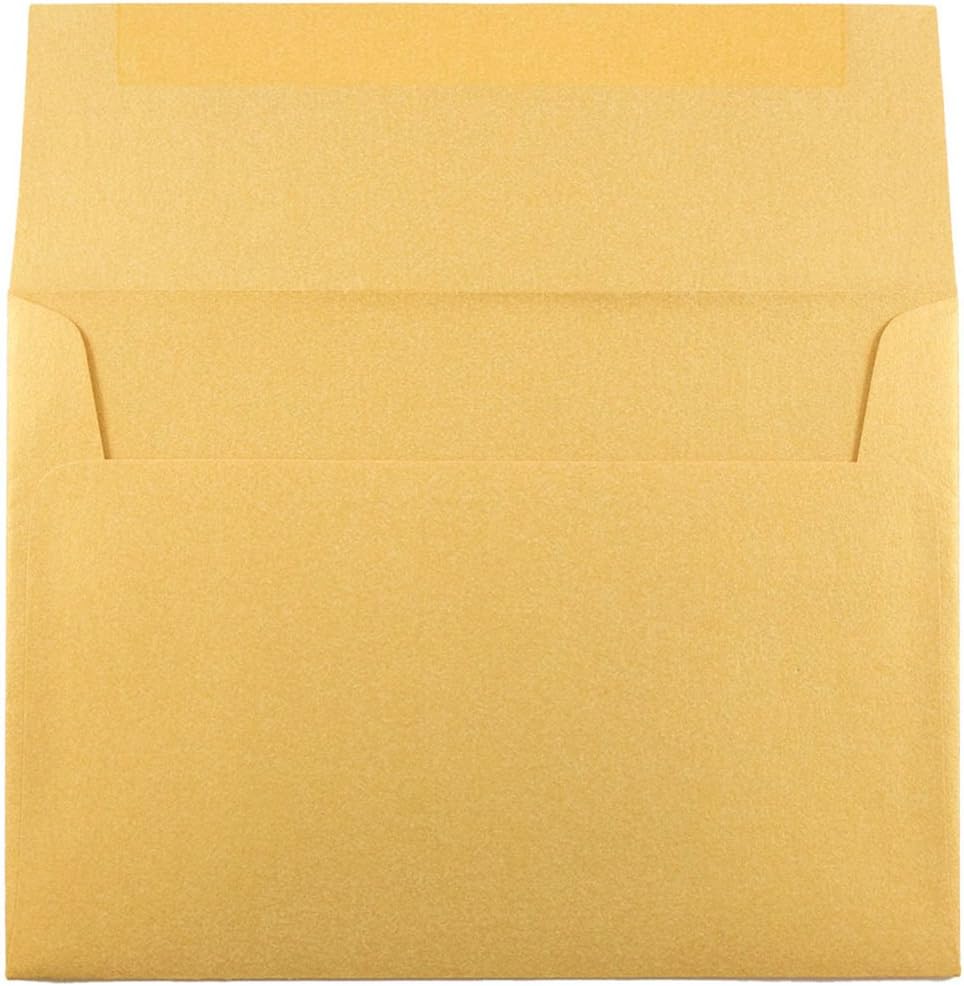 JAM PAPER Metallic Invitation Envelopes - Gold Stardream - 25/Pack