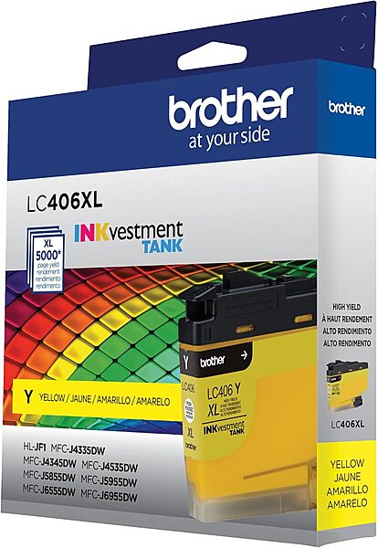 Brother LC406XL INKvestment Yellow High-Yield Ink Tank, LC406XLY
