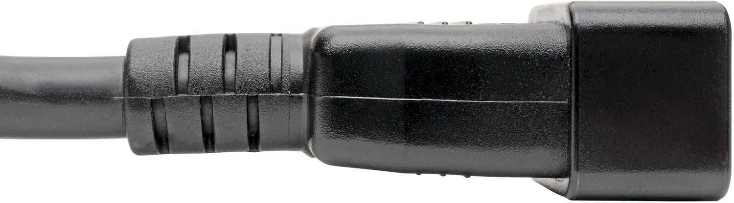 Tripp Lite Heavy Duty Power Cable, C20 to C13 Extension Cord, 14 AWG, 15A 100-250V Computer Cable, 7ft, Black (P032-007)
