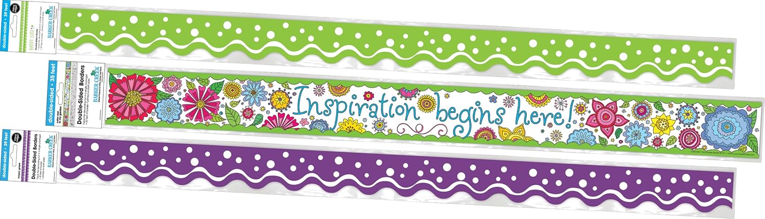 Barker Creek Double-Sided Border, Scalloped & Straight Edge, Motivational