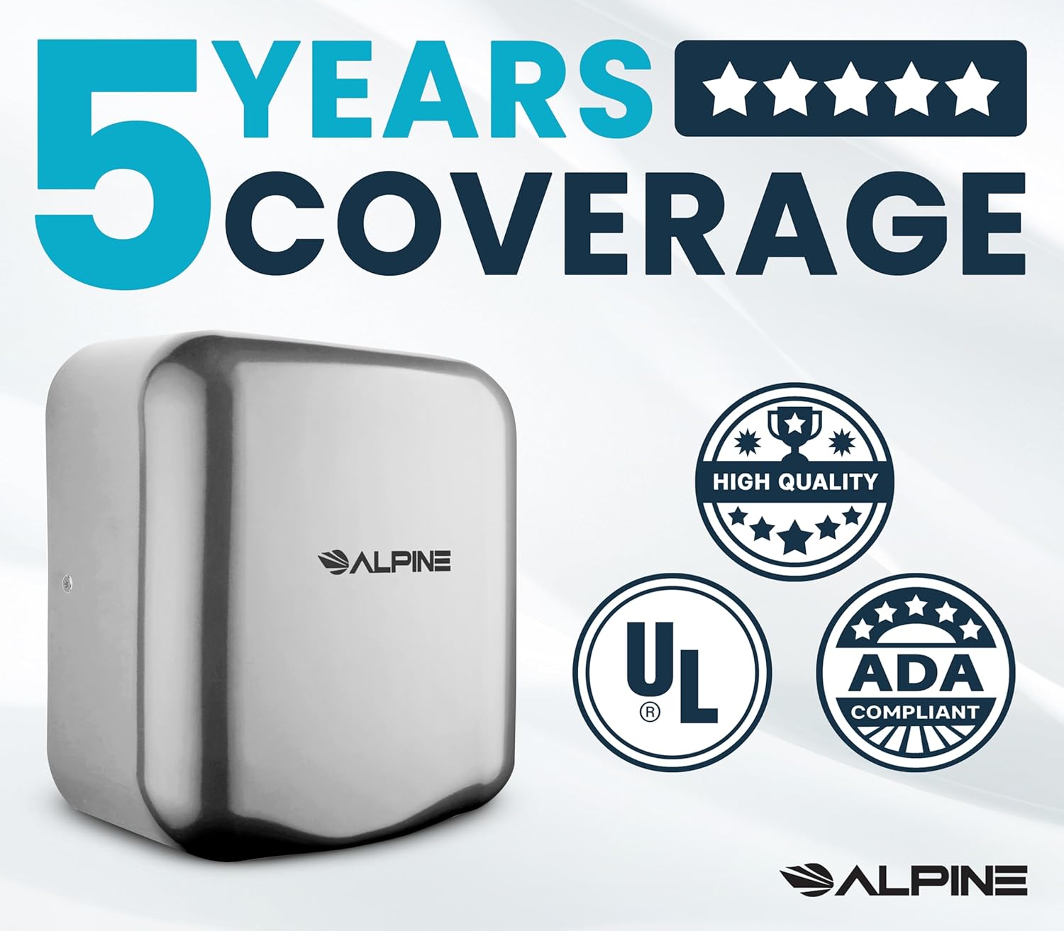 Alpine Hemlock Commercial Automatic High-Speed Stainless Steel Hand Dryer (110-120V)
