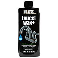 Flitz Faucet Wax Plus - 7.6oz Bottle of USA-Made, Water-Based Faucet Cleaner & Polisher for Water Stains, Fingerprints