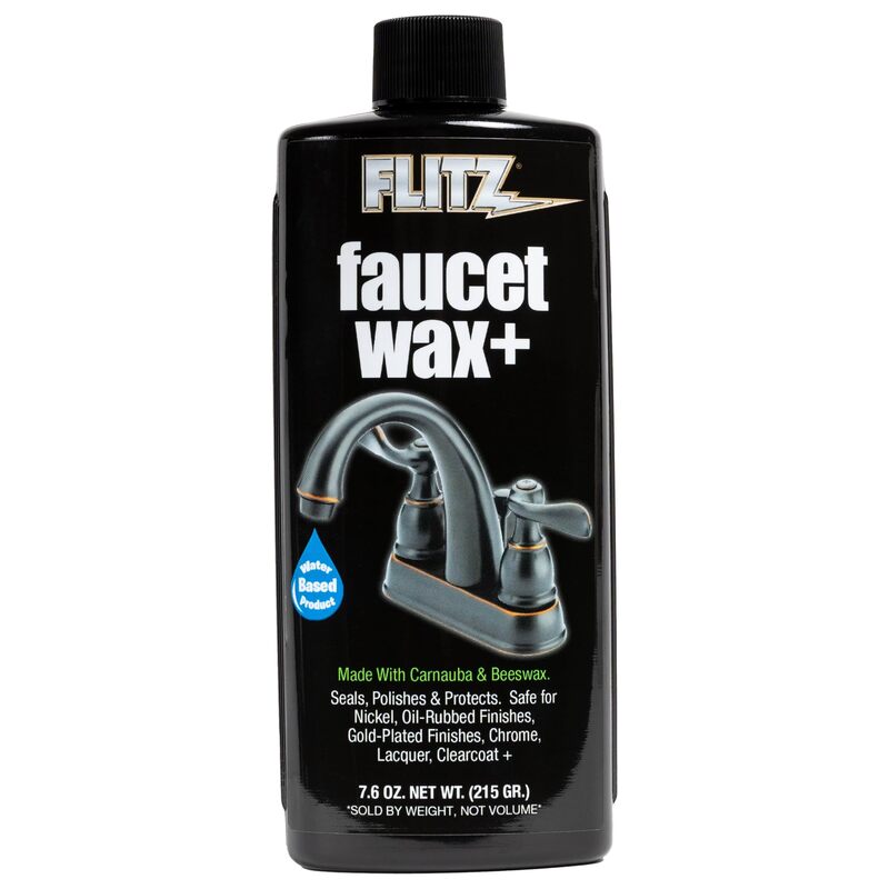 Flitz Faucet Wax Plus - 7.6oz Bottle of USA-Made, Water-Based Faucet Cleaner & Polisher for Water Stains, Fingerprints