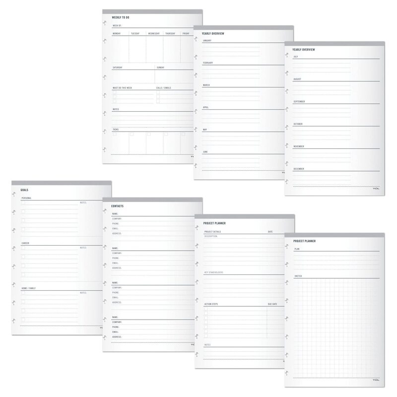 TUL® Discbound Organizational Inserts, Junior Size, White, Pack Of 100 Inserts