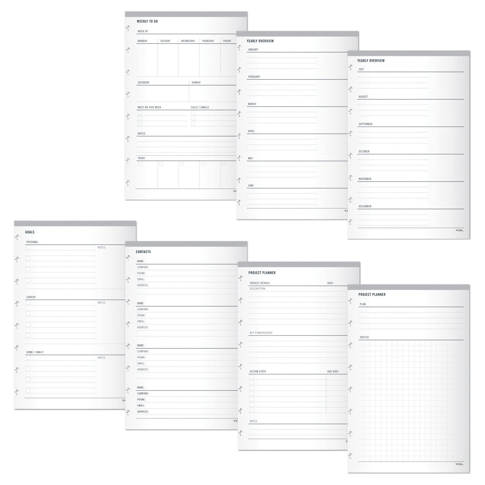 TUL® Discbound Organizational Inserts, Junior Size, White, Pack Of 100 Inserts