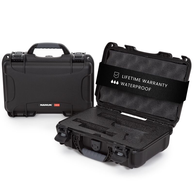 NANUK 909 Hard Case with Custom Foam Insert for Glock (12.6” x 9” x 4.4”)