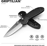 Benchmade - Griptilian Knife, Plain Edge, Nylon Handle Drop-Point Plain Edge/Satin Finish