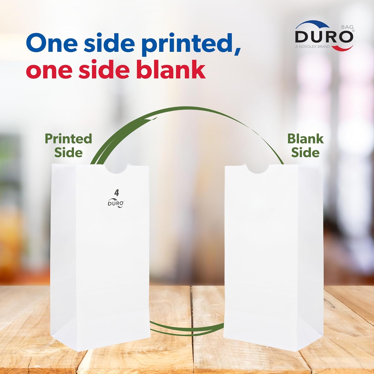 Duro 4# White Paper Bags 500-Count, White Paper Lunch Bags for Popcorn, Candy, Snacks & Treats
