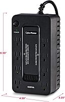 CyberPower ST425 Standby UPS Systems - 425VA/260W, 120 VAC, NEMA 5-15P, Compact, 8 Outlets, $75000 CEG, 3YR Warranty