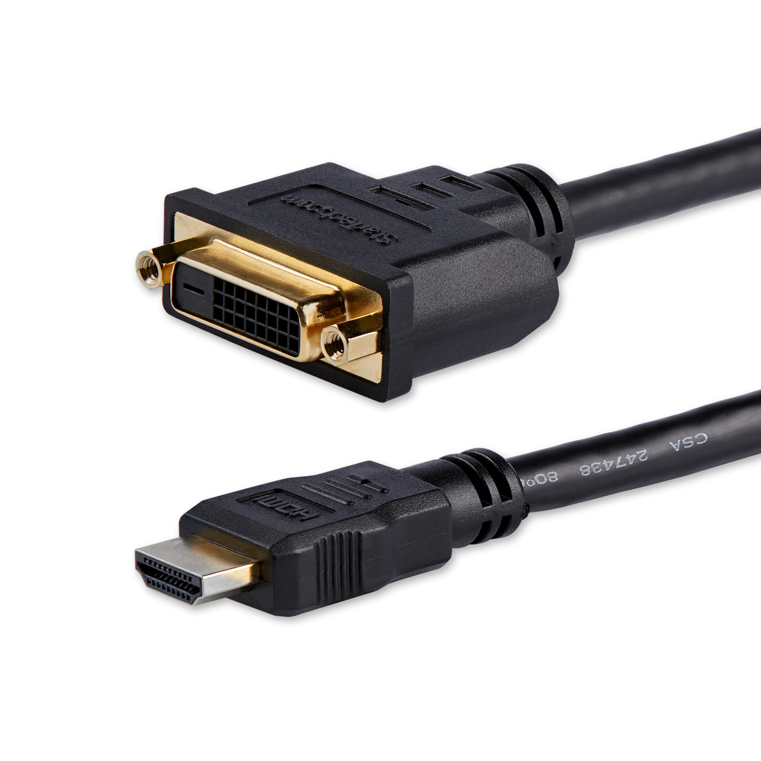 StarTech.com 8 in (20cm) HDMI to DVI Adapter, DVI-D to HDMI (1920x1200p), 10 Pack, HDMI Male to 24 Pin DVI-D Female