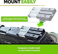 MEPROLIGHT MEPRO FT Bullseye Rear Sight - Fiber-Optic Tritium Pistol Sight, No Battery Required