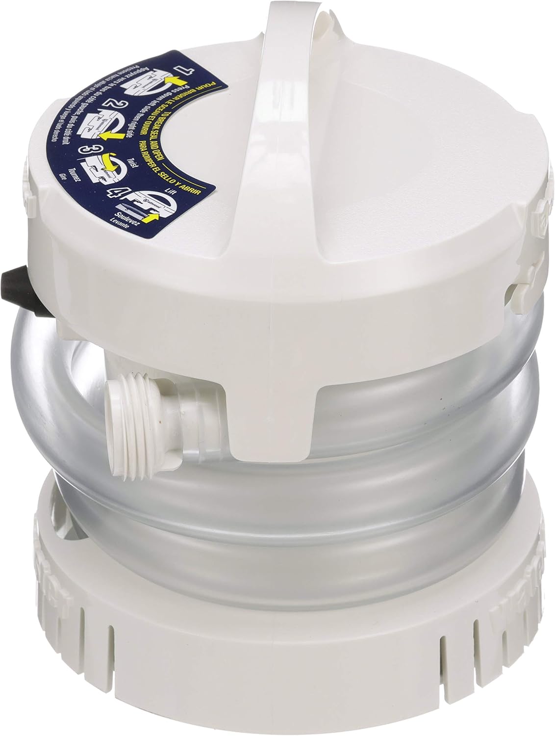 Attwood 4140-4 WaterBuster® Portable Pump, Submersible, Battery Powered, 200 GPH, 42-Inch Hose, 5 ¼-Inch Diameter One Size