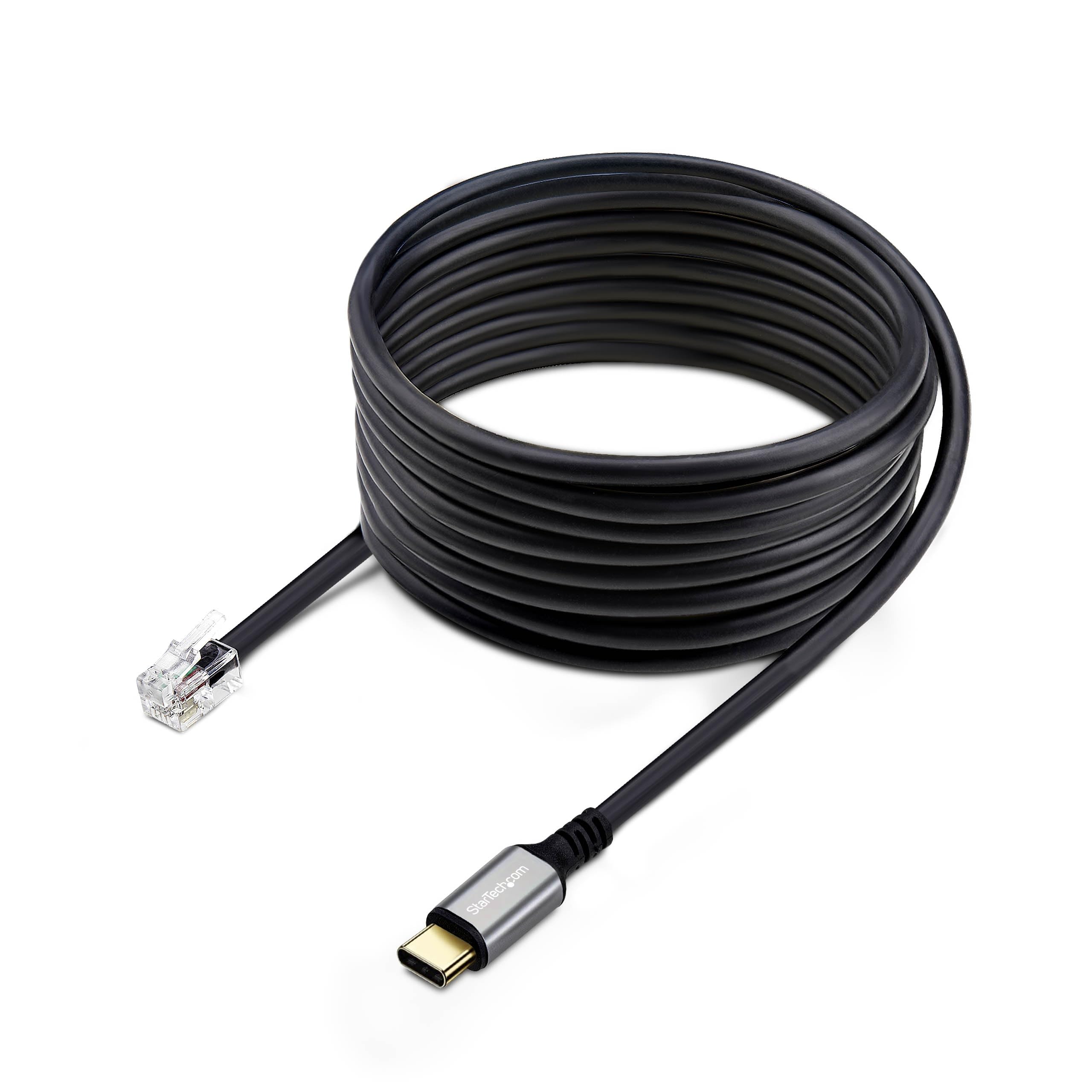StarTech.com USB-C to RJ9 Adapter for Office Phone Handset or Wired/Wireless Headset, Use Landline Hardware, 6ft (1.8m) Cable