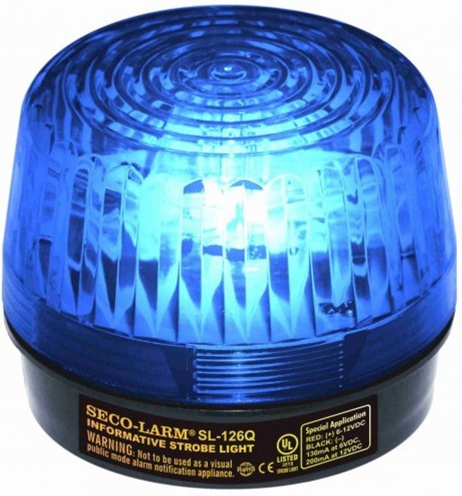 Seco-Larm Enforcer Xenon Strobe Light, 12VDC, Blue Lens (SL-126Q/B) Pack of 1