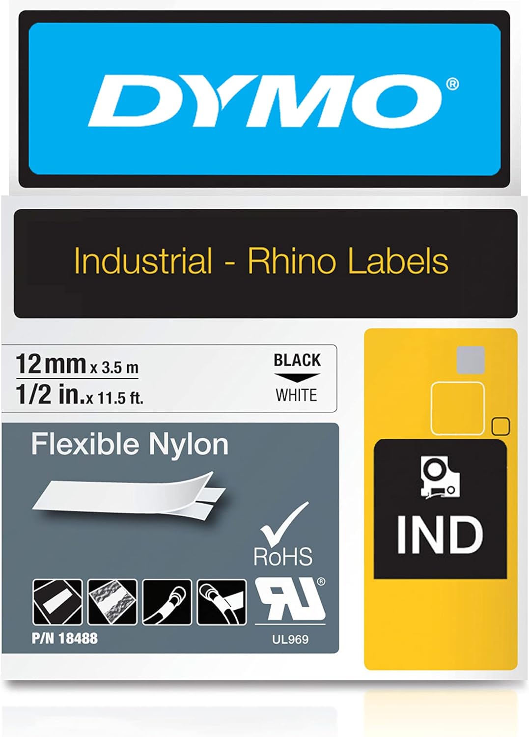 DYMO Rhino Industrial Flexible Nylon Labels