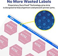 AVERY Matte White Hexagon Labels, Sure Feed Technology, 1.5" x 1-47/54", Print-to-The-Edge, Permanent Adhesive, Laser/Inkjet Printable