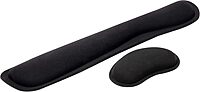 Mind Reader Ergonomic Keyboard and Mouse Wrist Rest Set, Gaming Accessory, Memory Foam, 16.75" L x 3" W x 0.75" H, 2 pcs, Black Single Black