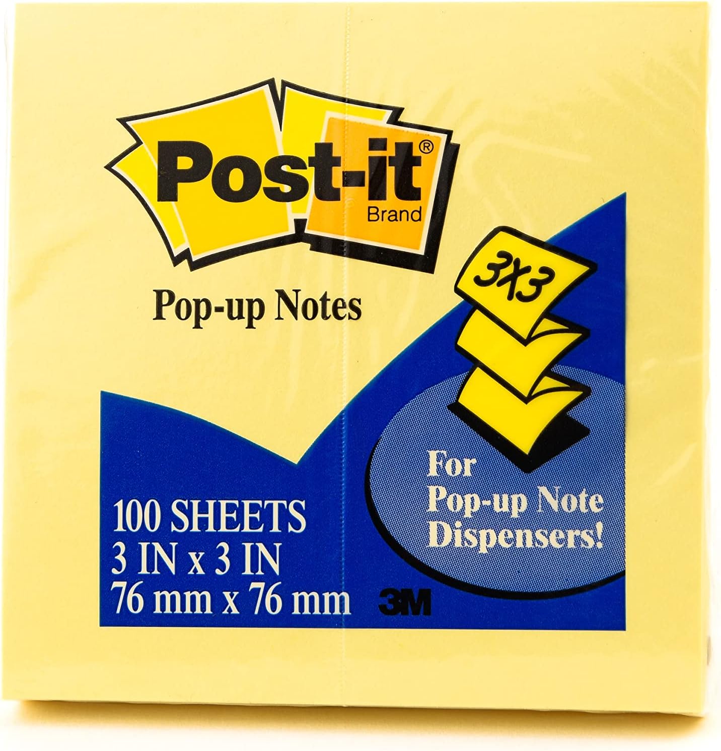 Learning Resources R330-YW Post-it Pop-up Notes, 3 x 3-Inches, Canary Yellow, 12 pads