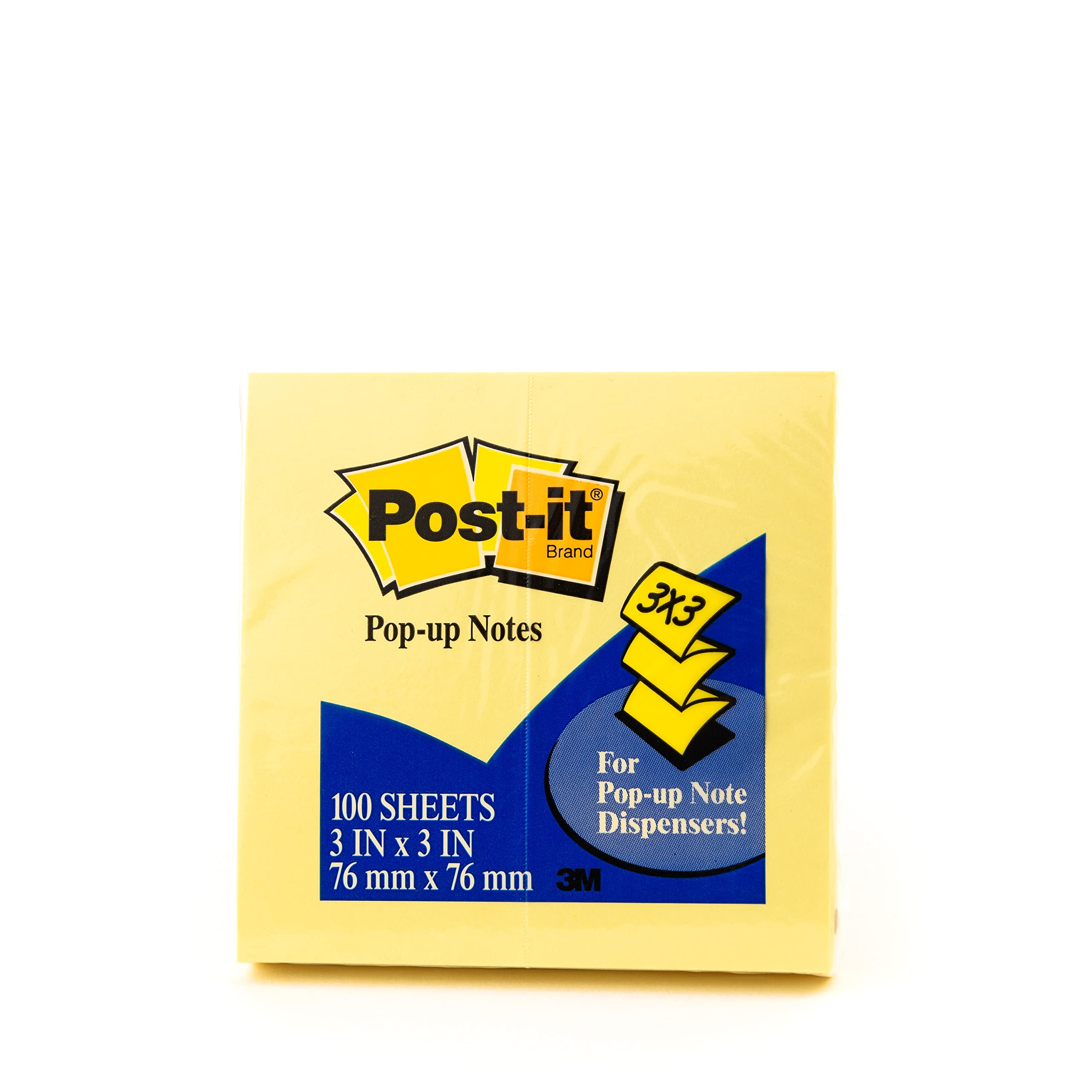 Learning Resources R330-YW Post-it Pop-up Notes, 3 x 3-Inches, Canary Yellow, 12 pads