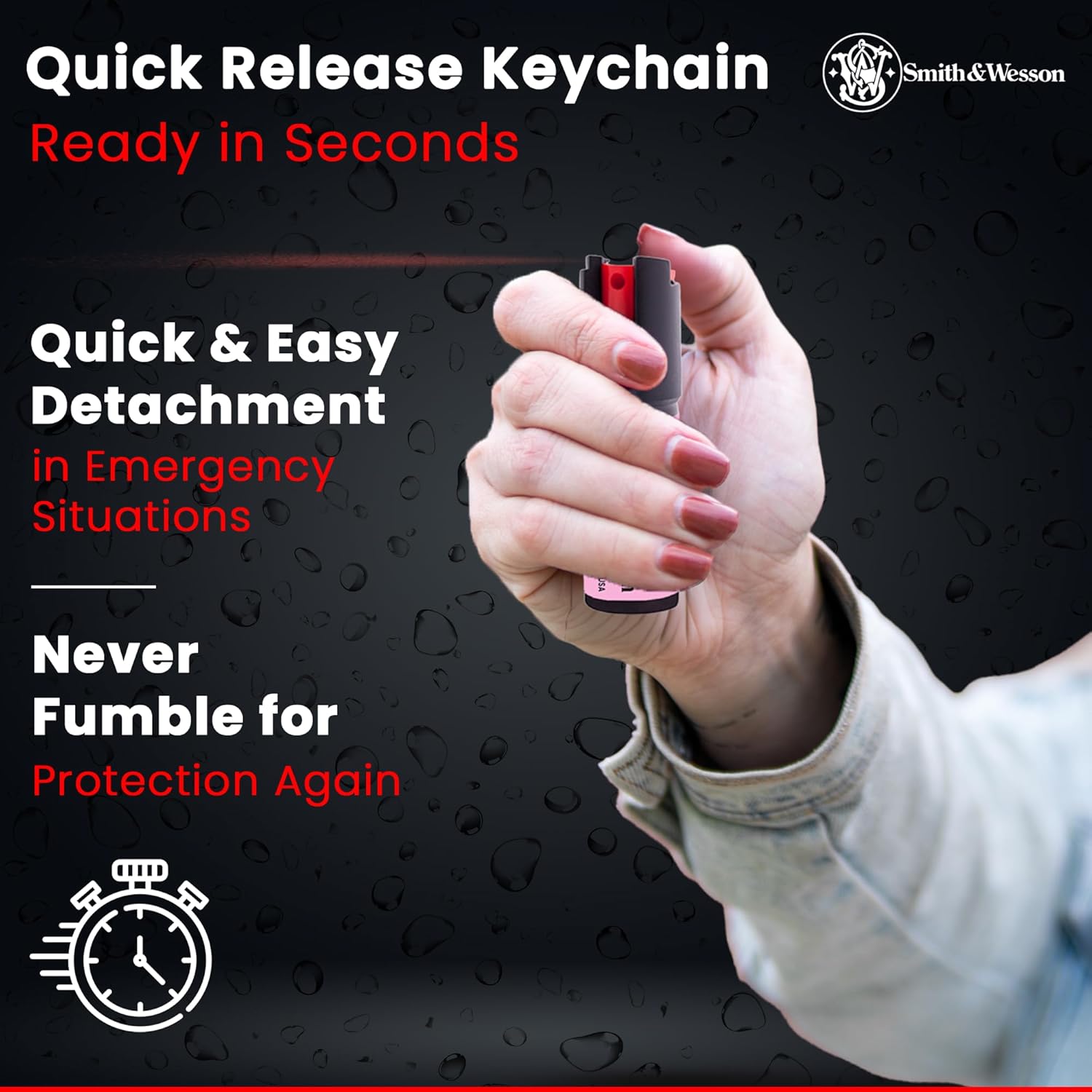 Smith & Wesson Pepper Shield Keychain Quick-Release Pepper Spray for Women