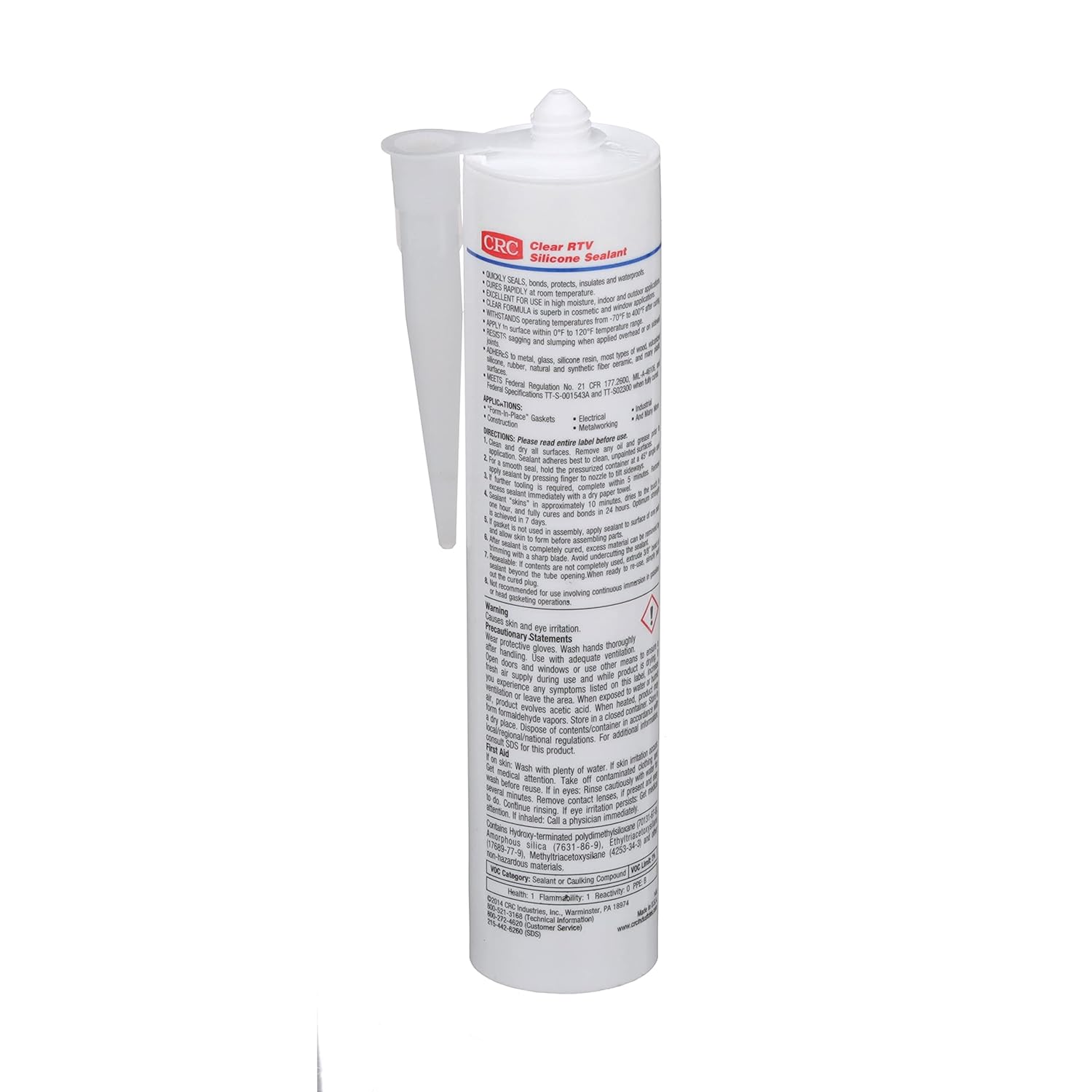CRC RTV Silicone Sealant 14073 – 10.1 Fl Oz., Clear, General Purpose Barely Visible Gasket Sealant