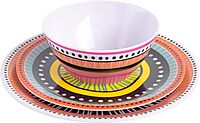 Gibson Home Almira Melamine Dinnerware, Assorted, Service for Four (12pcs) Assorted (Almira) Service for Four (12pcs)
