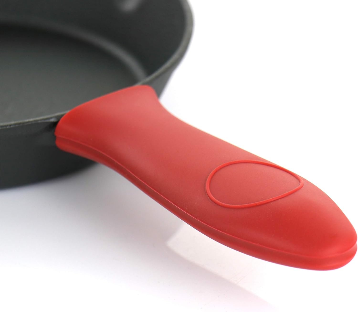 MegaChef Skillets with Lids Pre-Seasoned, 9 Piece Set, Black, Red