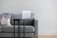 IRIS USA Wood and Metal Frame Side Table, Accent Sofa End Table Coffee Snack, Bedroom Night Stand, Living Room Computer Desk