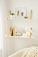 KATE AND LAUREL Soloman Wooden Floating Shelves with Metal Brackets