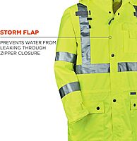 Ergodyne GloWear 8365 Rain Jacket, High Visibility, Reflective, ANSI Compliant outerwear Lime, X-Large