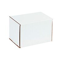 Aviditi White Corrugated Outside Tuck Mailing Boxes, 7 5/8" x 5 7/16" x 3 9/16", Pack of 25, Crush-Proof, For Shipping