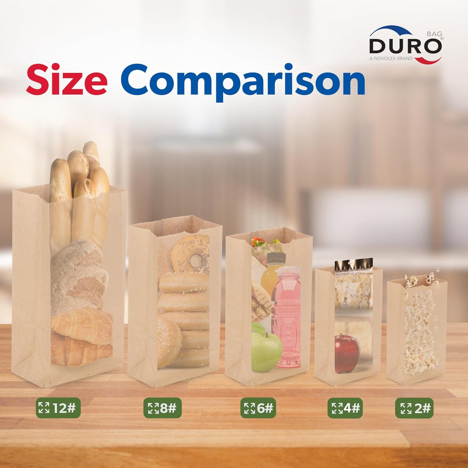 Duro 2# Brown Paper Lunch Bags 500 Count, Bulk Disposable Brown Paper Bags, Small SOS Paperbags for Candy