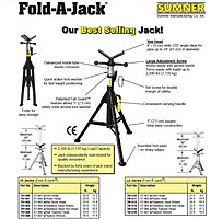Sumner Manufacturing 781310 ST-981 Lo Fold-A- Jack, Vee Head, 21" to 36" Adjustable Height, 2,500 lb. Capacity