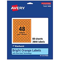 Avery Printable Starburst Labels, Sure Feed, Print-to-the-Edge