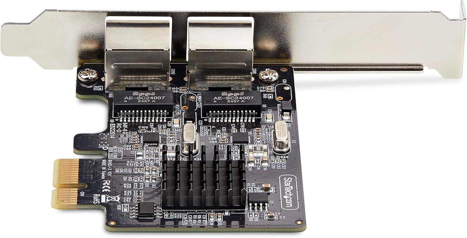 StarTech.com 2-Port Gigabit PCIe Network Adapter Card, PCI Express LAN Card, NIC, 2X Realtek RTL8111H, TAA Compliant