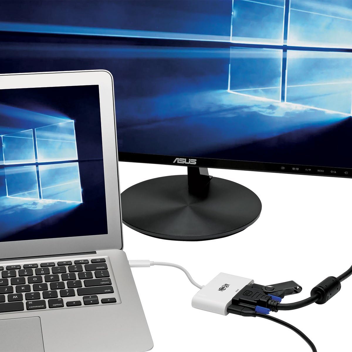 Tripp Lite USB C to DVI Multiport Video Adapter Converter 1080p w/ USB-A Hub & USB-C PD Charging Port