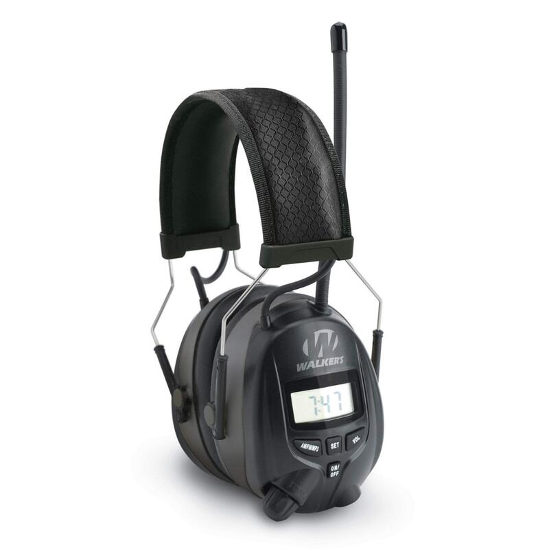 WALKER'S Digital AM/FM Radio Muff - 25dB Noise Reduction Rating Hunting Shooting Hearing Protection Electronic Earmuffs w