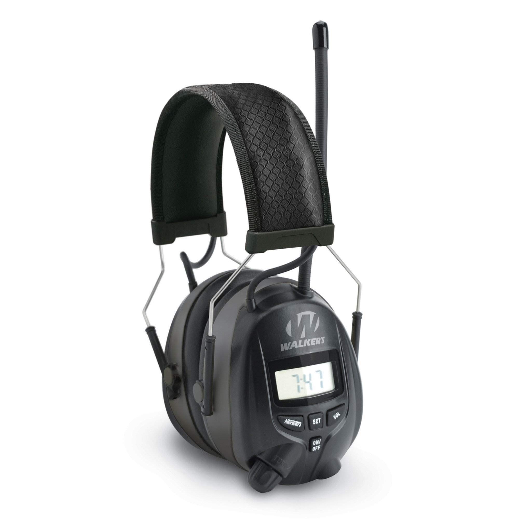 WALKER'S Digital AM/FM Radio Muff - 25dB Noise Reduction Rating Hunting Shooting Hearing Protection Electronic Earmuffs w