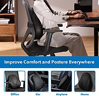 Mount-It! Office Chair Lumbar Support Cushion with Memory Foam