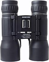 Humvee HMV-B-10X42-BLK Rubber Armor Compact Binocular with Anti-Reflective Ruby Red Lens, 10x42, Black