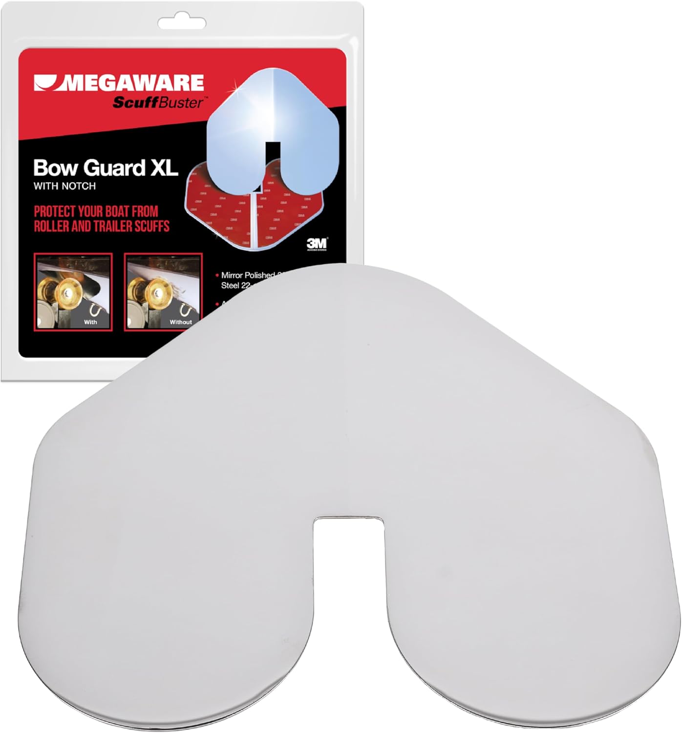 Megaware - XL ScuffBuster Bow Guard with Notch for Boats - Protects from Scuffs and Scratches