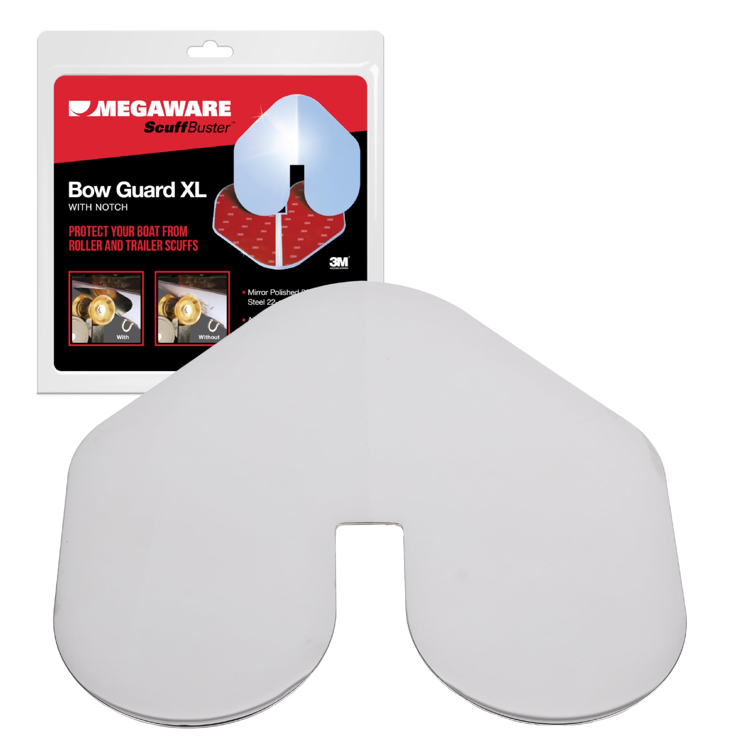 Megaware - XL ScuffBuster Bow Guard with Notch for Boats - Protects from Scuffs and Scratches