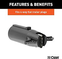 CURT 57041 7-Way Round Vehicle-Side to 4-Way Flat Trailer Wiring Adapter