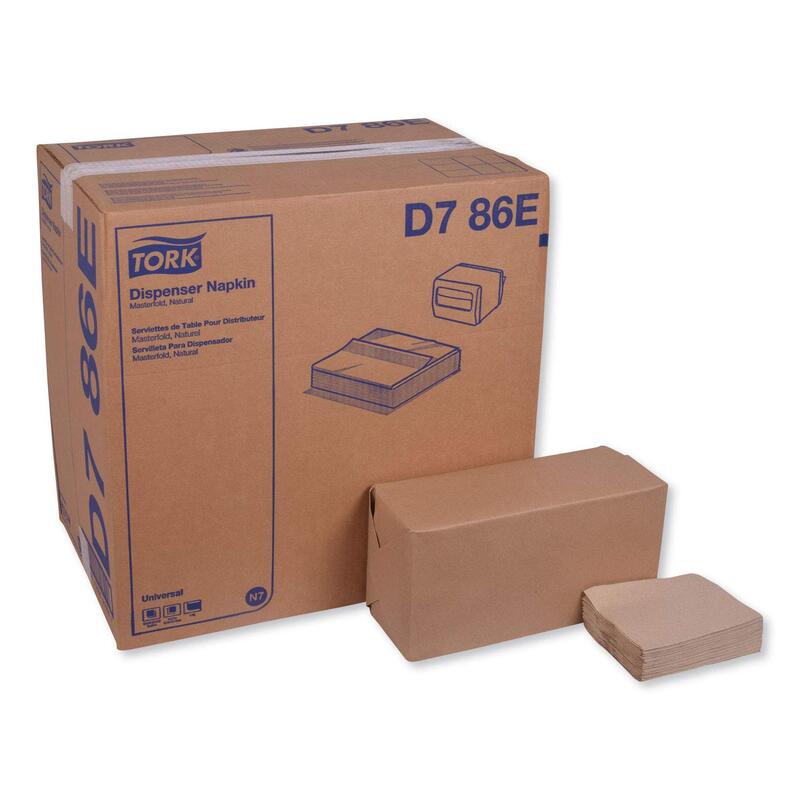 Tork Universal Masterfold 1-Ply Dispenser Napkins, 13in x 12in, Natural, Pack Of 6,000 Napkins