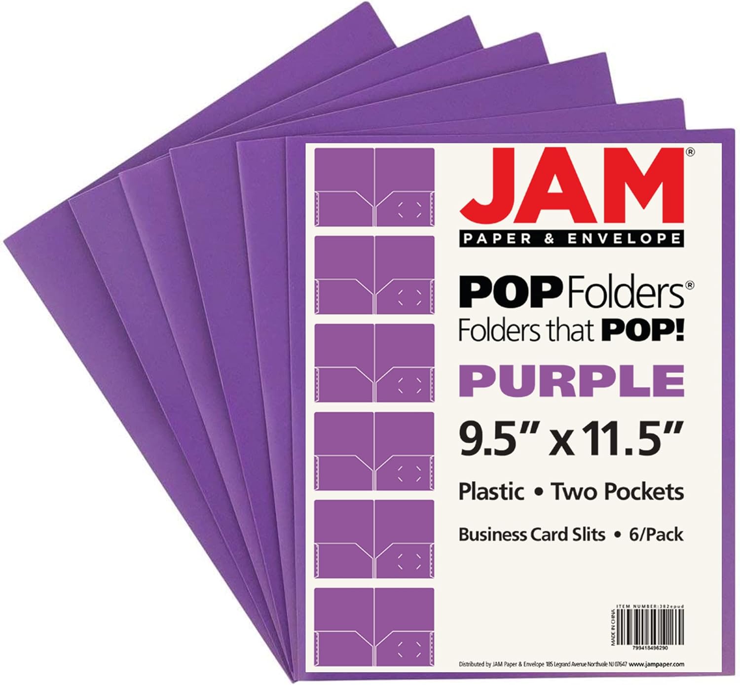 JAM Paper Plastic 2-Pocket POP Folders