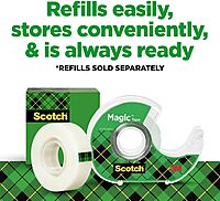 Scotch 6122 Magic Tape & Refillable Dispenser, 3/4-Inch x 650-Inch, 1-Inch Core, Clear, 6/Pack