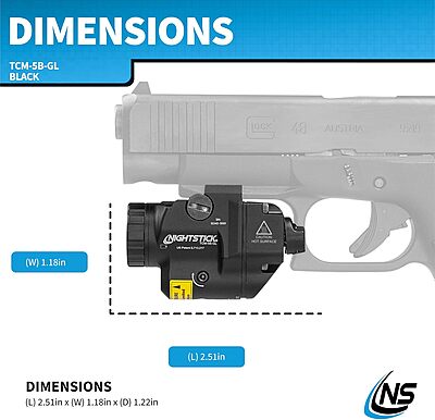 NIGHTSTICK TCM-5B Subcompact Weapon-Mounted Light - Short/Narrow Rail Models