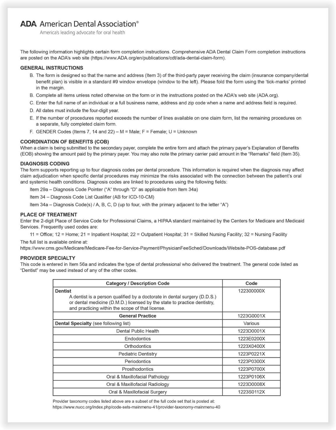 COMPLYRIGHT ADA Dental Claim Forms (2024) - Letter (8-1/2" x 11"), Laser Printed, Carbonless