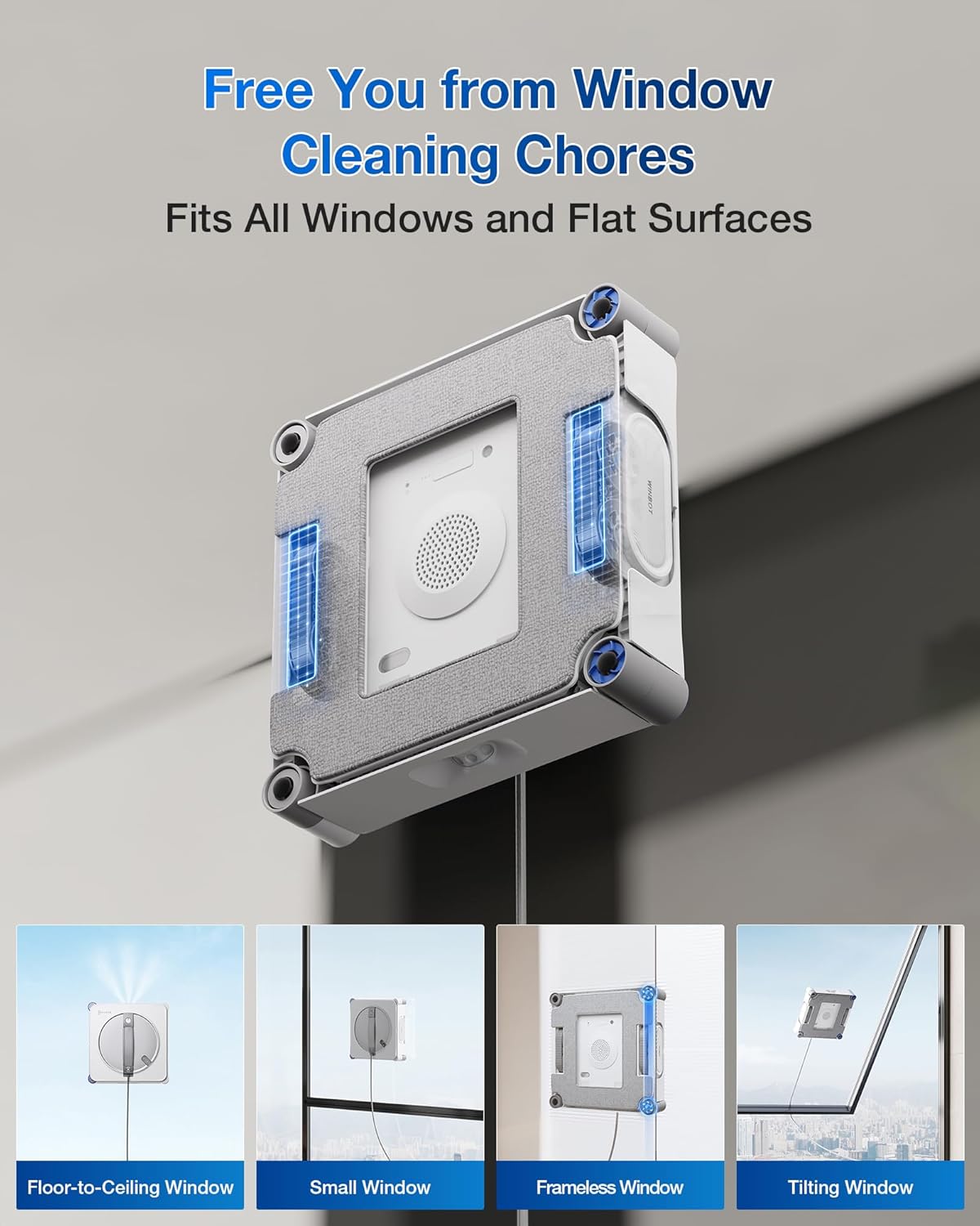 ECOVACS WINBOT W2S Smart Window Cleaner - 8000Pa Suction, 110 min Runtime
