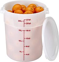 Cambro Food Storage Container, 22 Qt, White